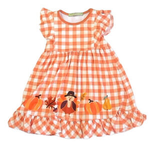 Millie Loves Lilly Girls Brown | White Turkey Dress size: 3T